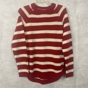 St. John's Bay Red and White Striped Sweater Women’s Medium
